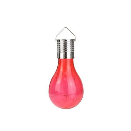 Lampa Solara LED Decorativa Ultron, Felinar Suspendat sub Forma de Bulb pentru Exterior, Protectie IP65, Plastic, Rosu