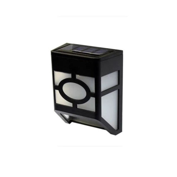Set 4 Lampi Solare Led pentru Gradina, Model Geometric, Protectie IP65 Rezistenta la Apa, Lumina Multicolora, Buton On-Off, Material ABS, 11.8 x 8.6 x 5 cm, Negru/Alb