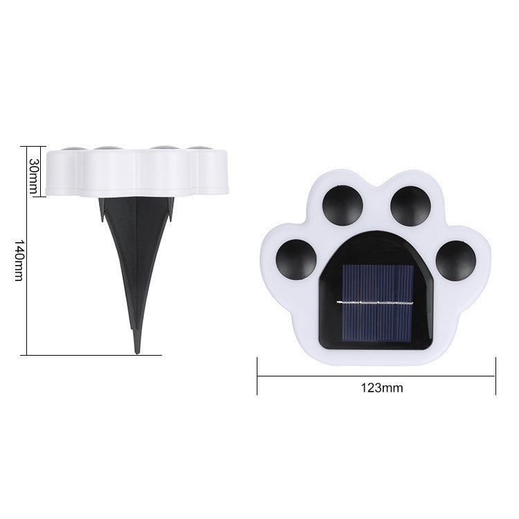 Set 4 Lampi Solare LED pentru Gradina, Model Laba de Urs, Rezistenta Apa IP65, Autonomie 12h, ABS, Multicolor, Negru/Alb, 14 x 13 x 3 cm