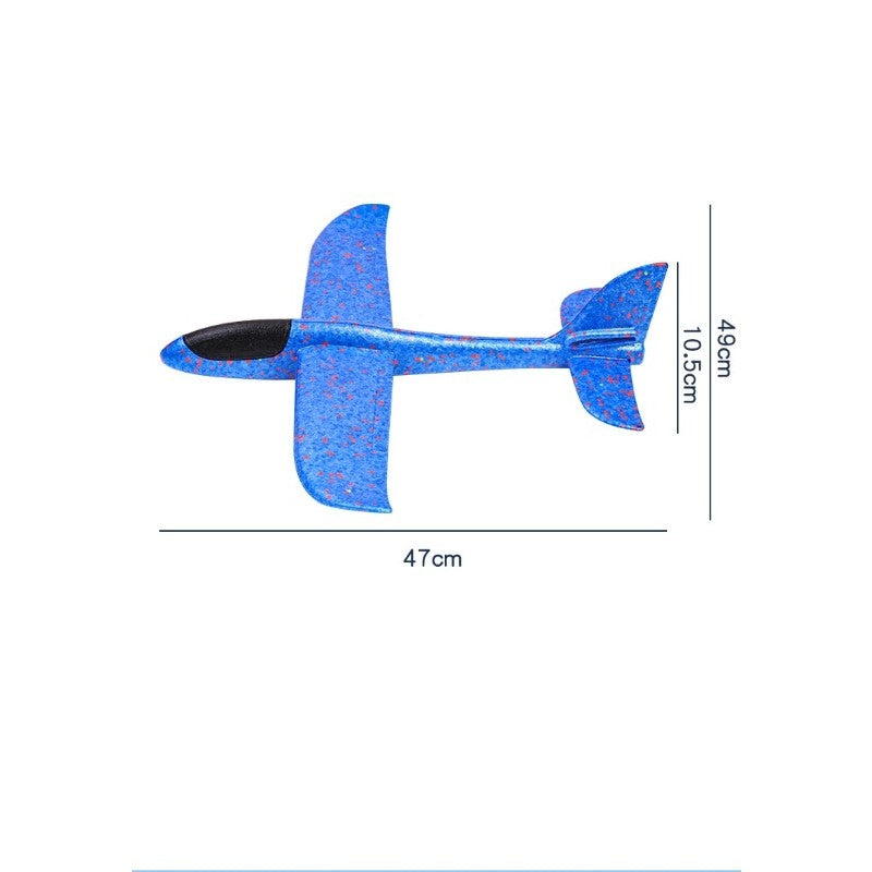 Avion Planor, Zbor Stabil Si Distanta Mare, Polistiren Flexibil, 47 cm, Albastru