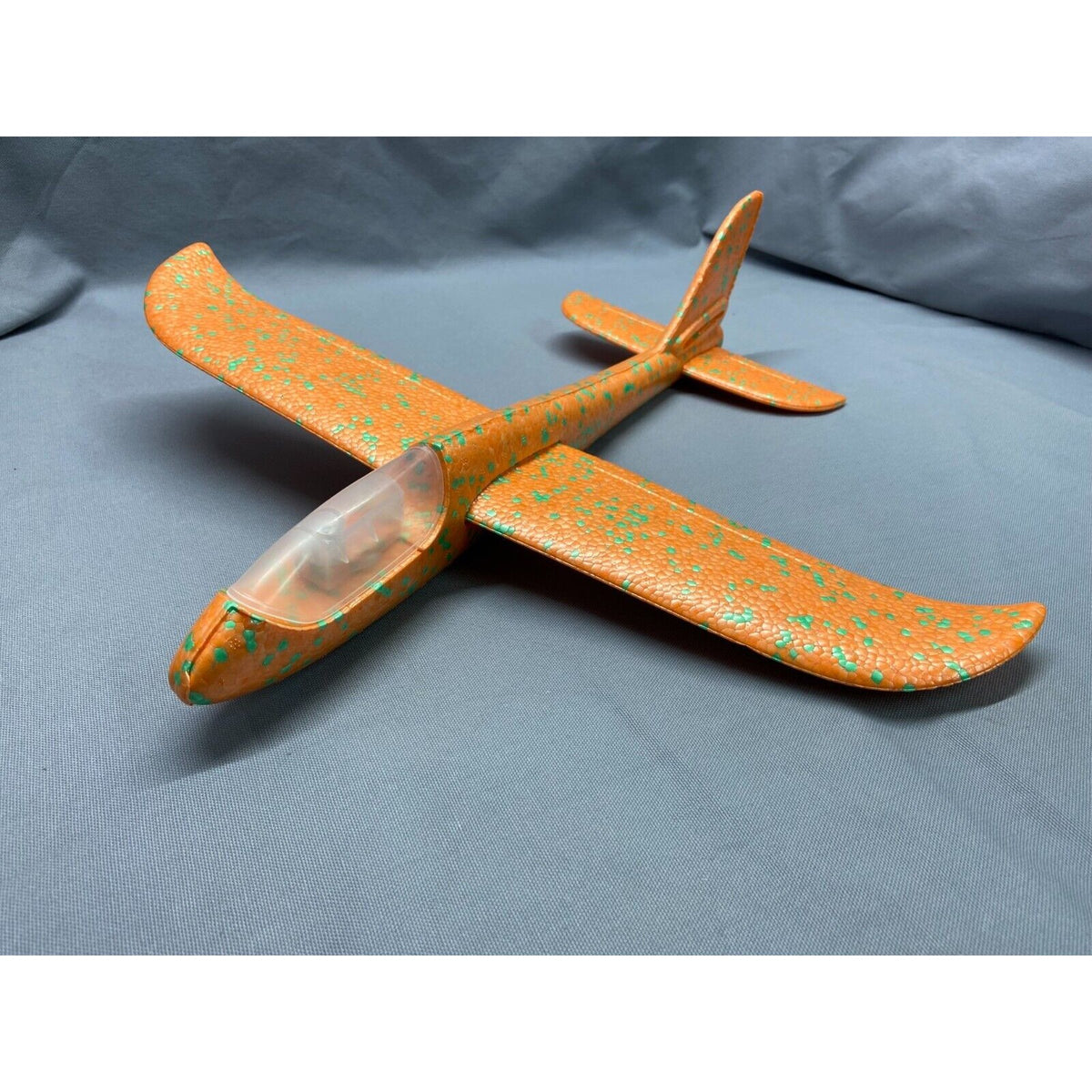 Avion Planor Cu Lumini, Zbor Stabil, Polistiren, 47 cm, Portocaliu