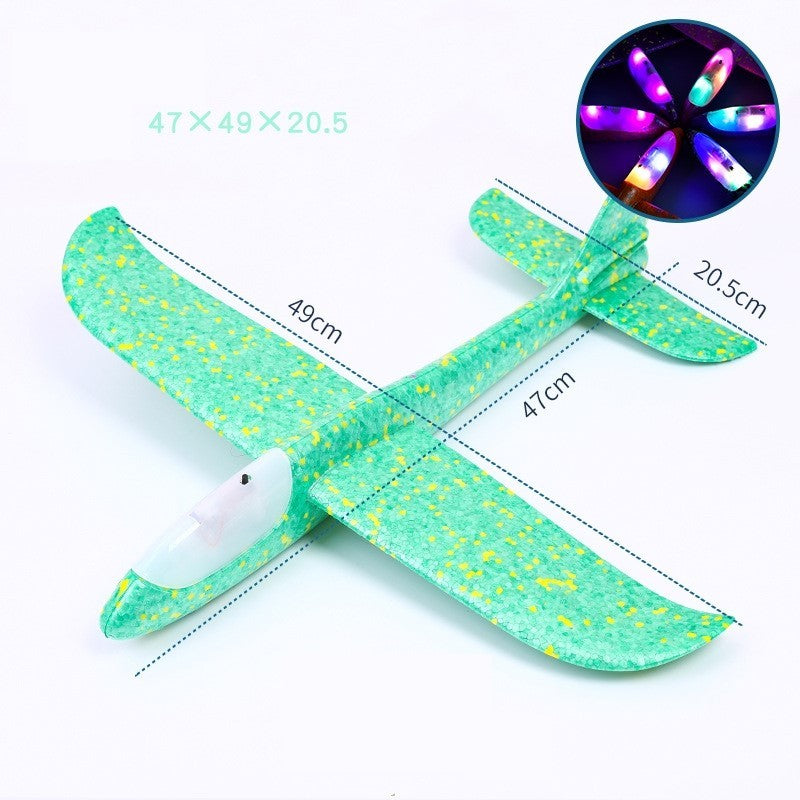Avion Planor, Zbor Stabil Cu Lumini, Polistiren EPP, 47 cm, Verde