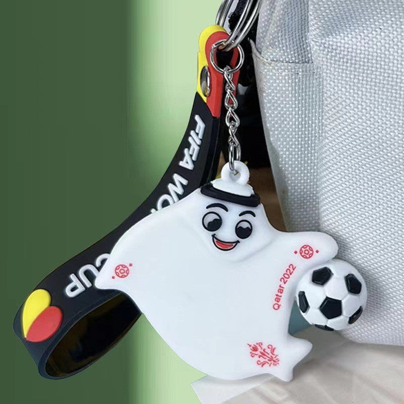 Breloc Mascota Fifa World Cup 2022, Pandantiv Pentru Chei Si Geanta, Silicon Si Metal, 9.3cm x 9.7cm