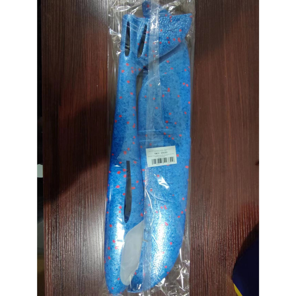 Avion Planor, Zbor Stabil Cu Lumini, Polistiren Flexibil, 47 cm, Albastru