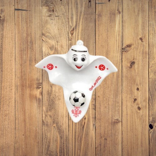 Breloc Mascota Fifa World Cup 2022, Pandantiv Fotbal pentru Chei sau Ghiozdan, Silicon Durabil si Inel Metalic, Marimea S, Multicolor
