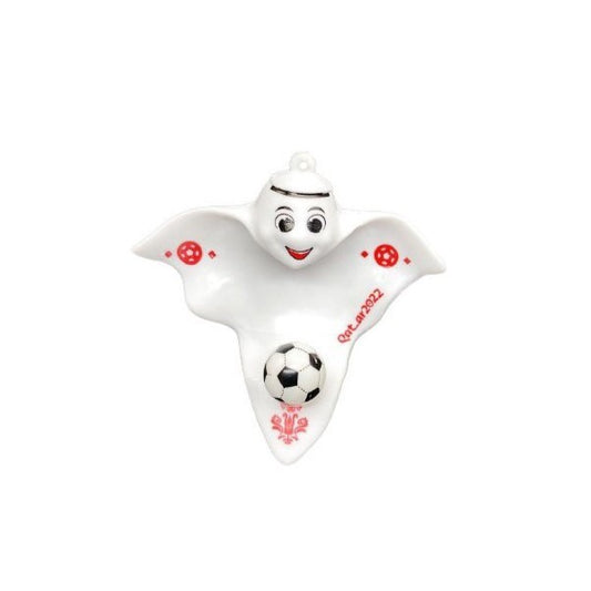 Breloc Mascota Fifa World Cup 2022, Pandantiv Fotbal pentru Chei sau Ghiozdan, Silicon Durabil si Metal, Model Animata, 10.5 x 9.5 cm, Marimea M