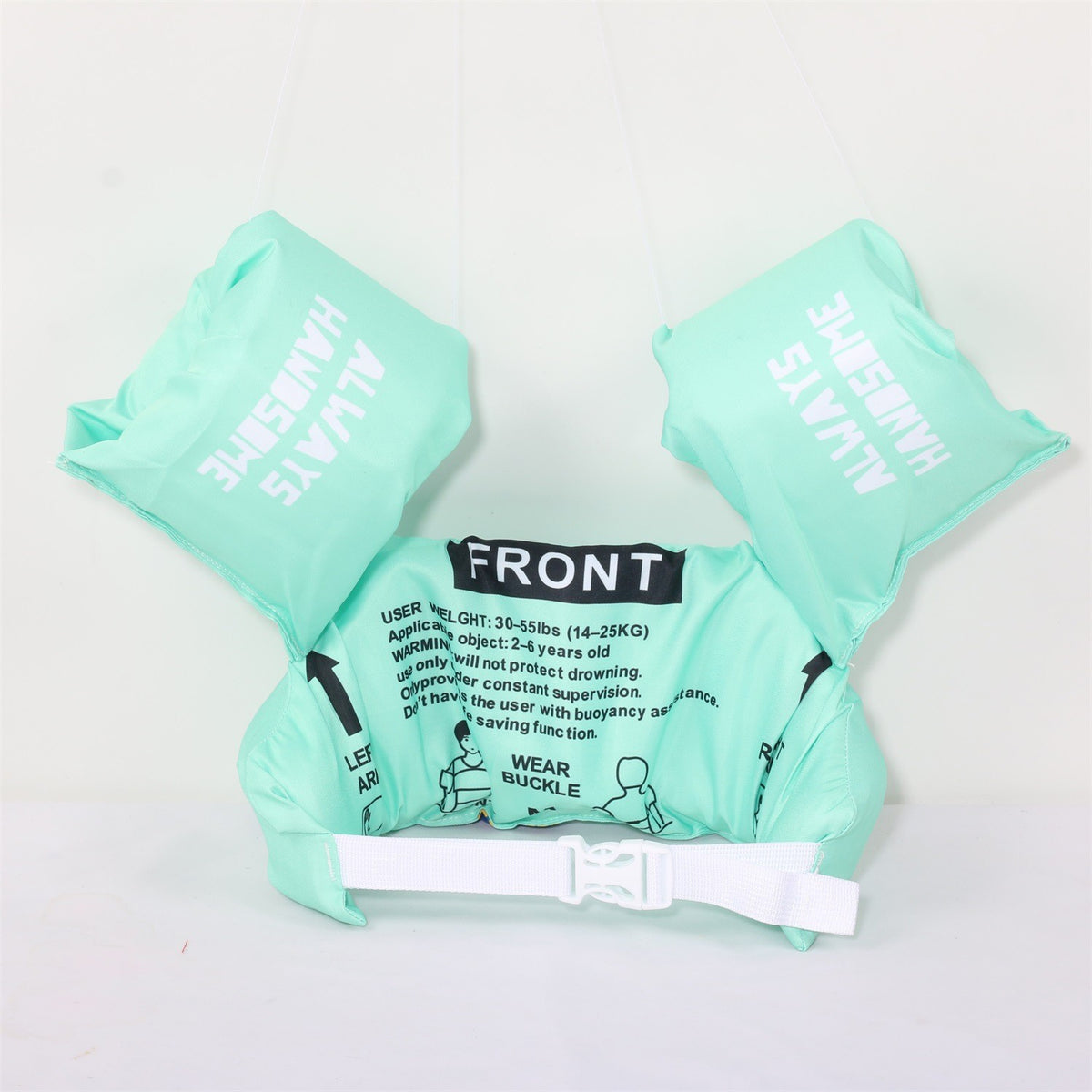 Vesta De Salvare Pentru Copii Cu Aripioare De Inot, Centura Plutitoare Reglabila Pentru Invatare Inot, Material PVC Rezistent, Model Dragon, Verde, 2-7 Ani