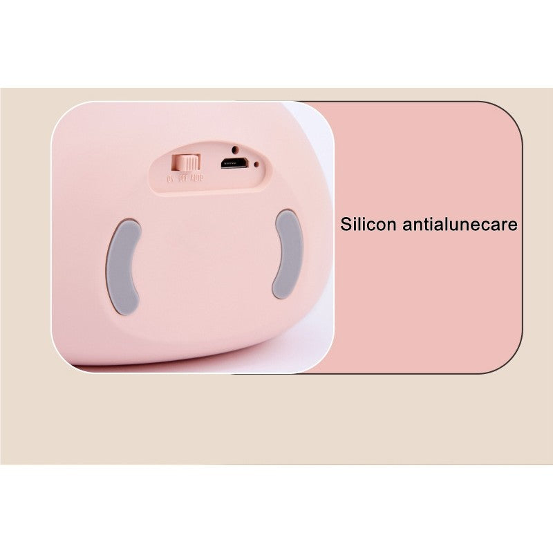 Lampa De Veghe Portabila Pentru Copii Cu Senzor De Miscare, Silicon Non-Toxic Reincarcabil USB, 2 Moduri De Functionare, Model Iepuras, Alb, 1200mAh