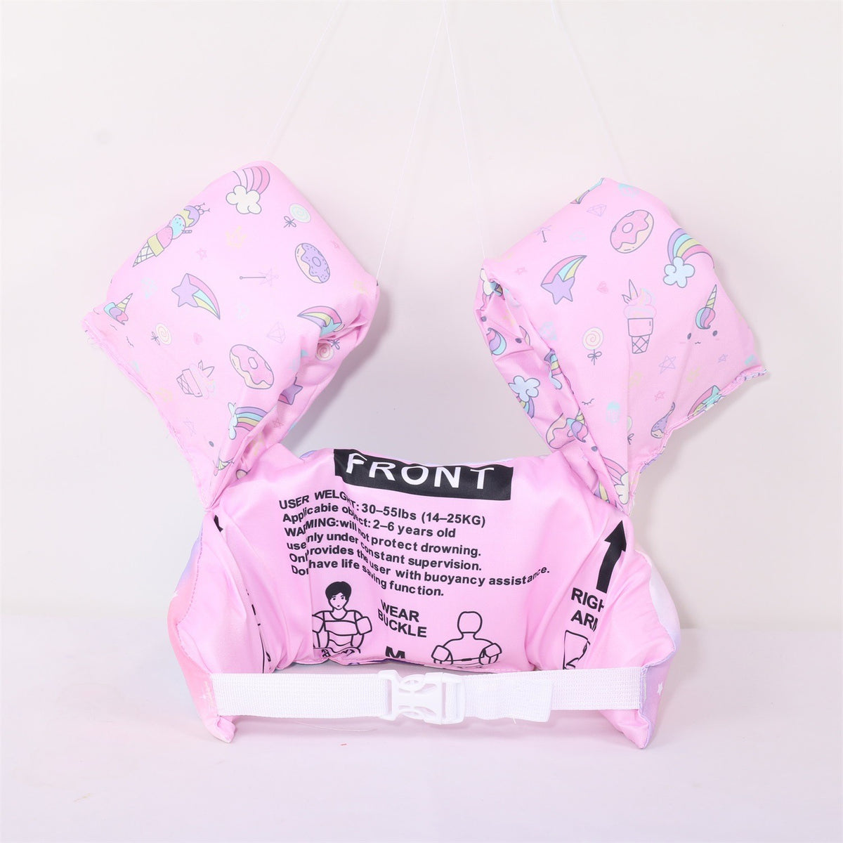 Vesta De Salvare Pentru Copii Cu Aripioare De Inot Si Centura Ajustabila, Material PVC Rezistent, Protectie Solara, Potrivita Pentru 2-7 Ani, Mov, Model Unicorn