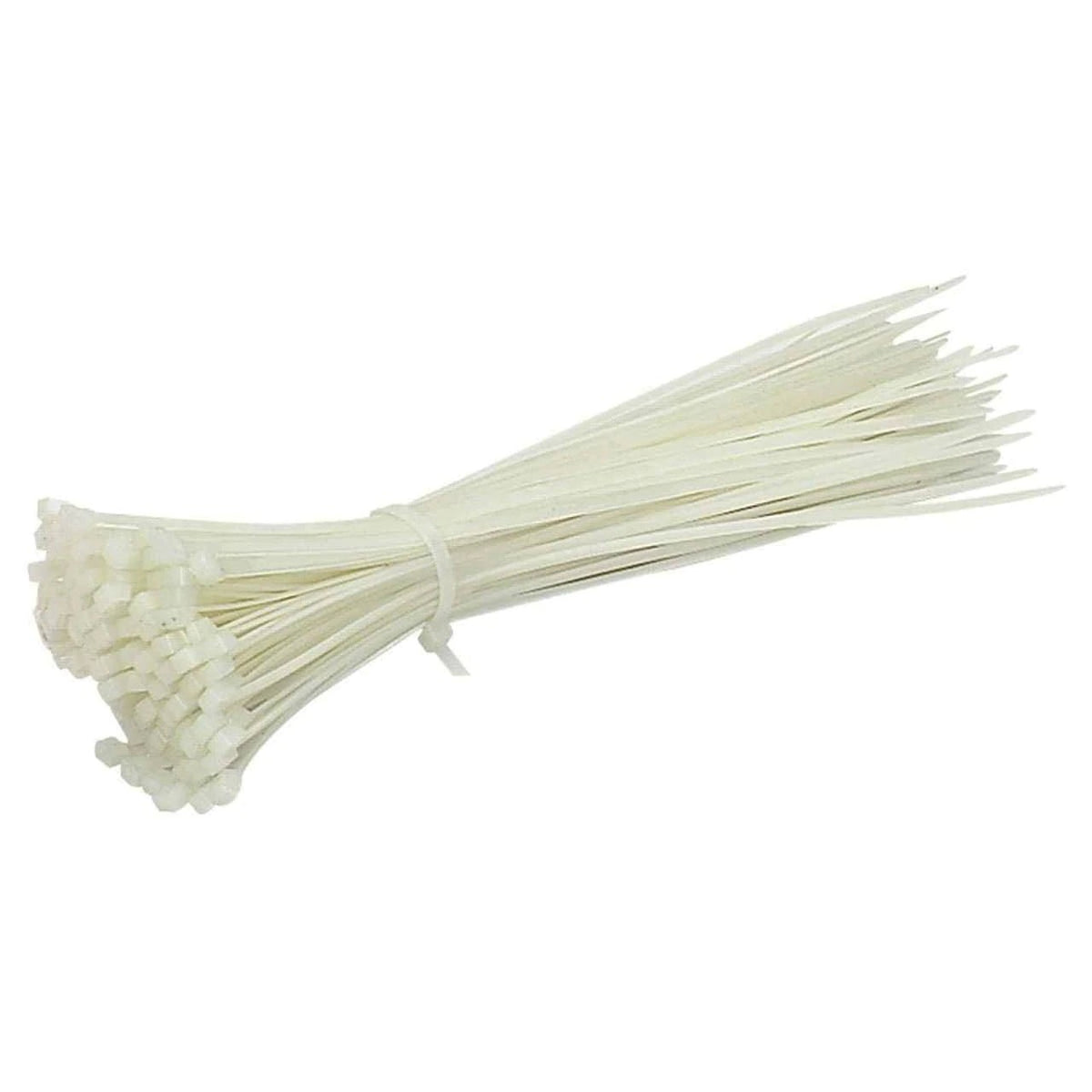 Set 100 Coliere Auto-Blocante din Plastic Tip Soricei, Rezistente la Tractiune 8 kg, Poliamida PA66, 100 mm x 3 mm, Alb