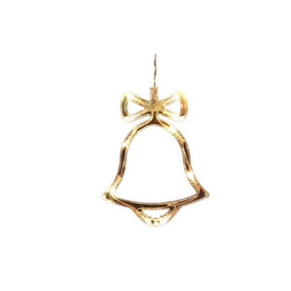 Decoratiune de Craciun Clopotel, Figurina Luminoasa cu Ventuza pentru Geam, Plastic, LED Alb Cald, 15x18 cm