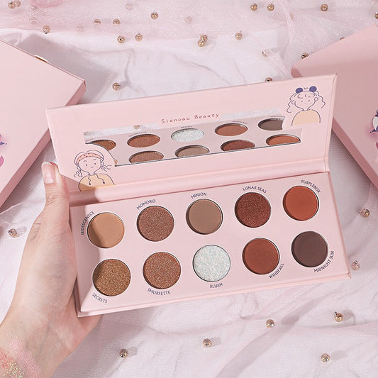 Sianoau Paleta Farduri Ochi cu 10 Culori Pigmentate, Textura Fina cu Finish Mat, Metalic, Sidefat si Gliterat, Trusa Machiaj de Zi si Seara, 10 Nuante Variate