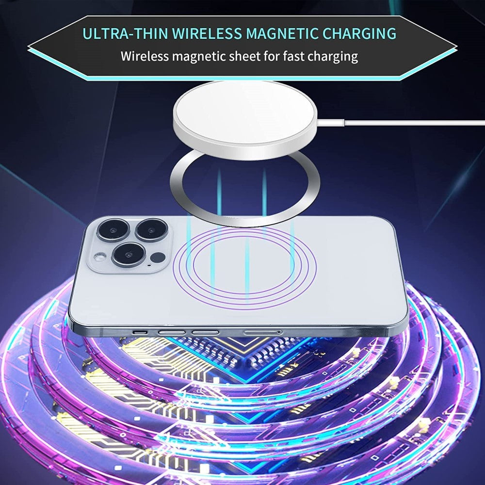 Inel Magnetic Universal Compatibil MagSafe, Autocolant pentru Incarcare Wireless si Suport Auto, 36 Magneti Puternici, Grosime 1.6 mm, Policarbonat, Rosu