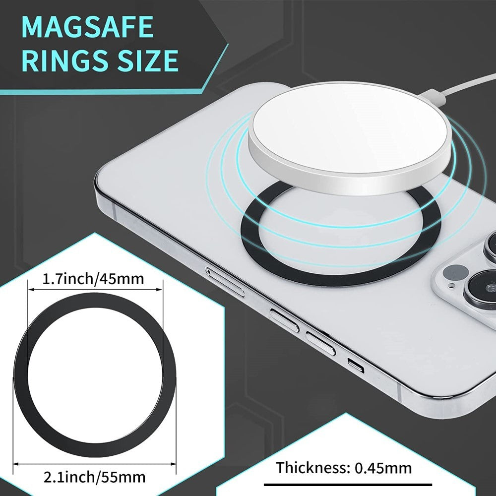 Inel Magnetic Universal Compatibil MagSafe, Autocolant pentru Incarcare Wireless si Suport Auto, 36 Magneti Puternici, Grosime 1.6 mm, Policarbonat, Rosu