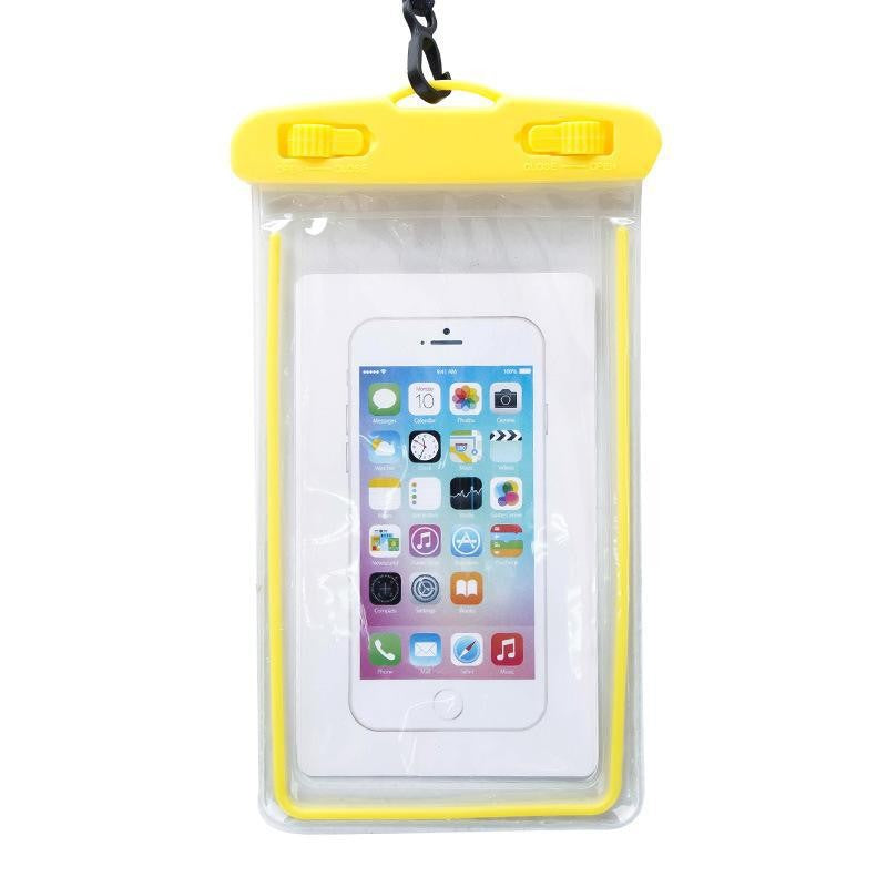 Husa Subacvatica Waterproof Zip, Protectie Impermeabila IPX8 pentru Telefon si Documente, Compatibila Touch Screen, Pana la 6.9 Inch, Include Snur, Galben