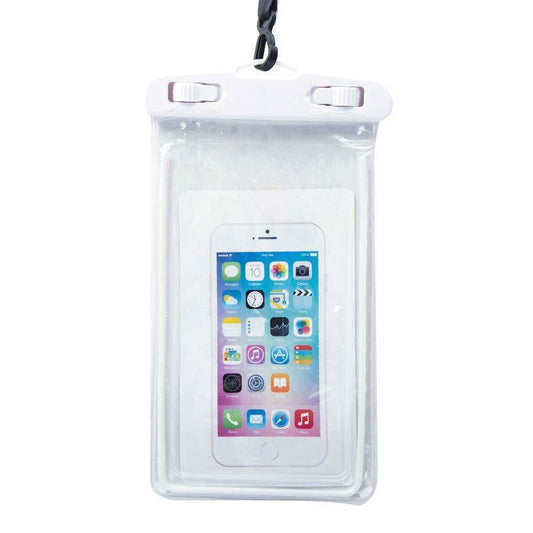 Husa Subacvatica Universala Zip, Protectie Impermeabila IPX8, Rezistenta la Apa, Zapada si Praf, Compatibila Touchscreen, PVC Transparent cu Snur inclus, Pana la 6.9 Inch, Alb