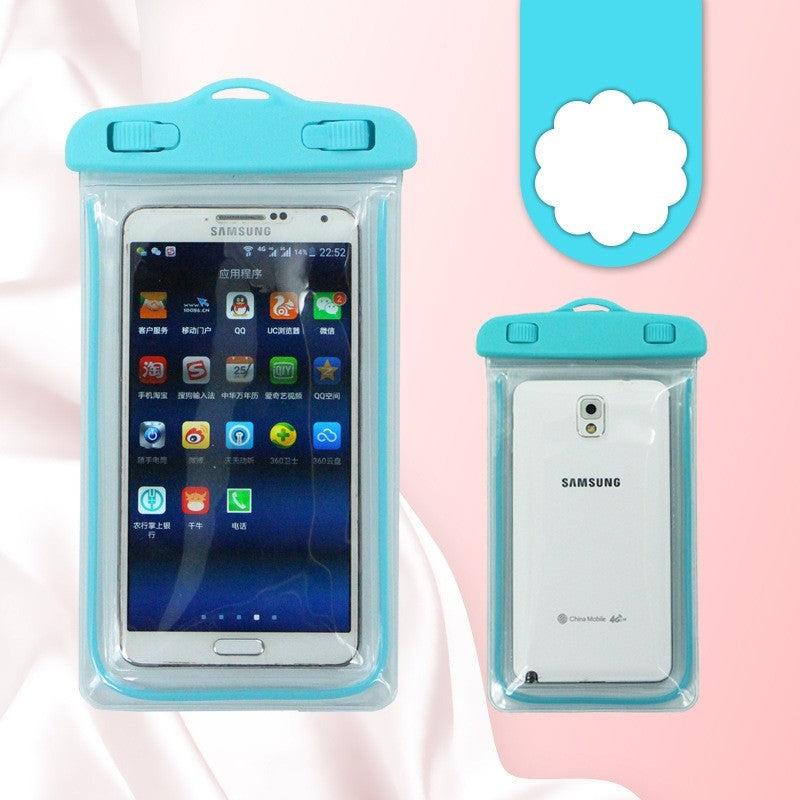 Husa Subacvatica Impermeabila Zip, Protectie IPX8 Waterproof si Snowproof, Compatibilitate Universala Telefoane pana la 6.9 Inch, Ecran Tactil Functional, PVC Transparent, Albastru Deschis