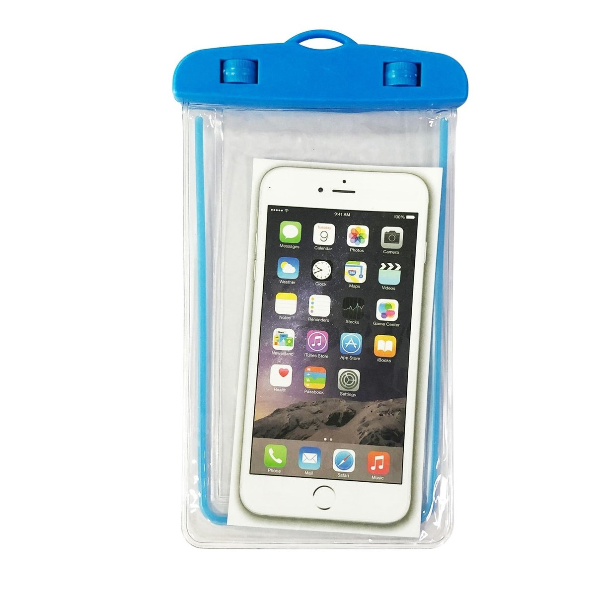 Husa Subacvatica Impermeabila Zip, Protectie IPX8 Waterproof si Snowproof, Compatibilitate Universala Telefoane pana la 6.9 Inch, Ecran Tactil Functional, PVC Transparent, Albastru Deschis