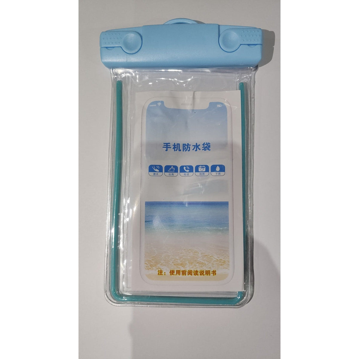Husa Subacvatica Impermeabila Zip, Protectie IPX8 Waterproof si Snowproof, Compatibilitate Universala Telefoane pana la 6.9 Inch, Ecran Tactil Functional, PVC Transparent, Albastru Deschis