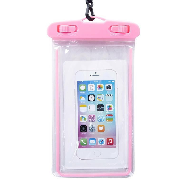 Husa Subacvatica Impermeabila Zip, Protectie IPX8 Telefon si Documente, Snowproof si Dustproof, Transparenta cu Inchidere Etansa, Compatibila Touchscreen pana la 6.9 Inch, Include Snur, Roz
