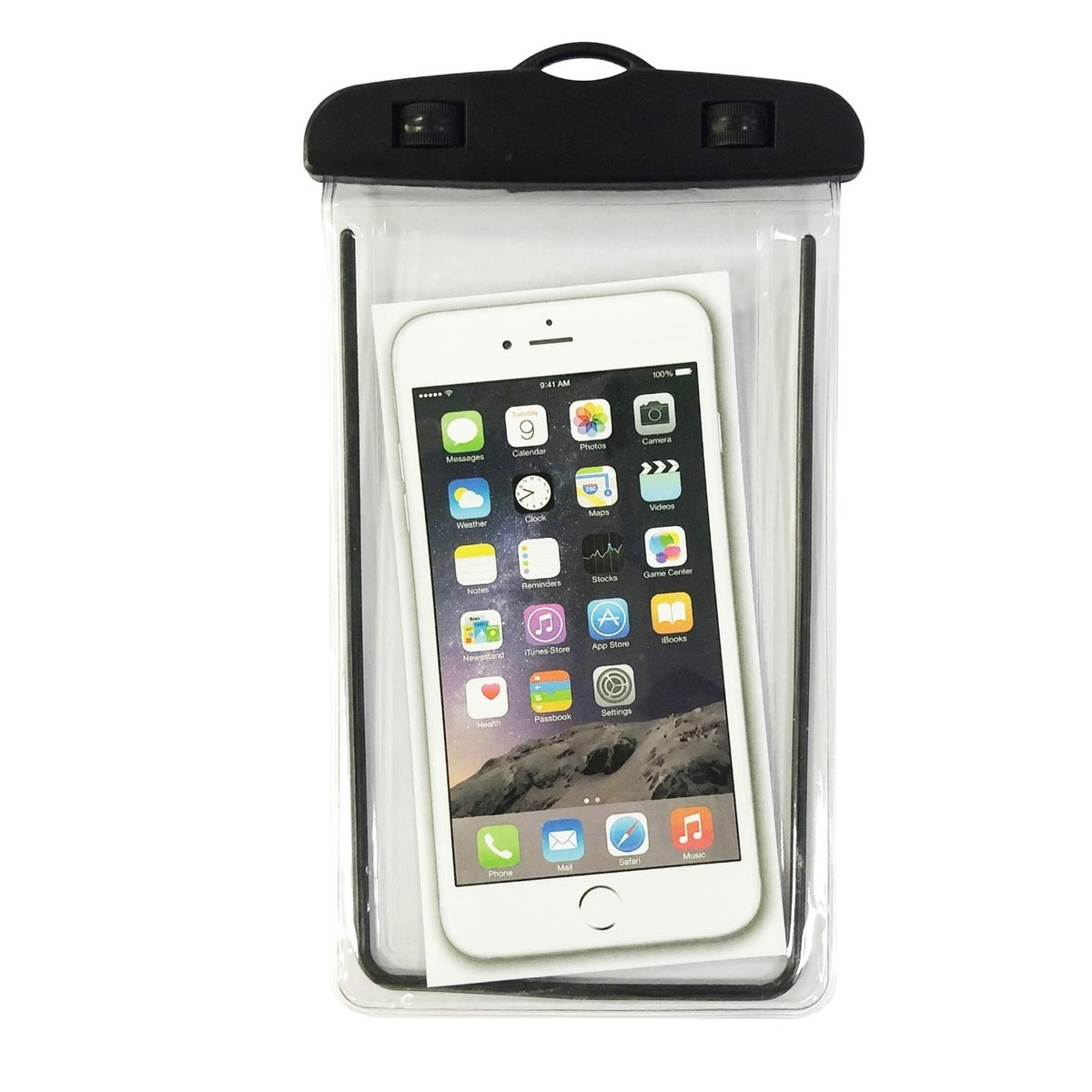 Husa Subacvatica Impermeabila Universala Zip, Protectie IPX8 Waterproof si Snowproof, Compatibila Touchscreen, pentru Telefoane pana la 6.9 inch si Documente, cu Snur Inclus, Negru