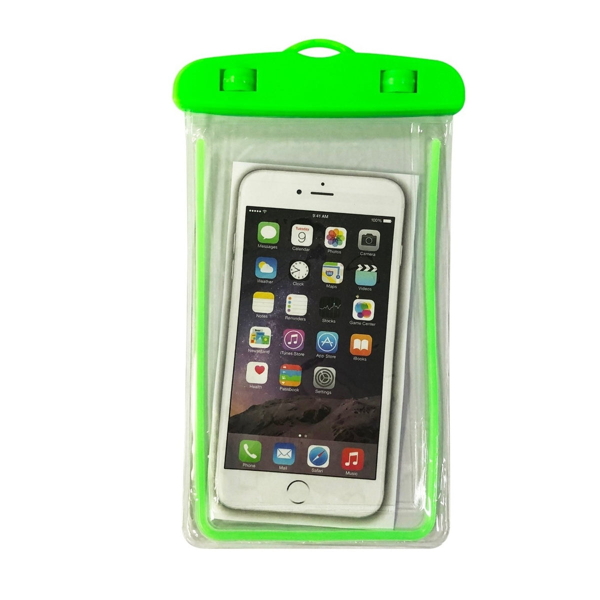 Husa Subacvatica Universala Impermeabila Zip, Protectie IPX8 Waterproof si Snowproof, Compatibila Touchscreen, Ecran Pana la 6.9 Inch, Include Snur, Verde Deschis