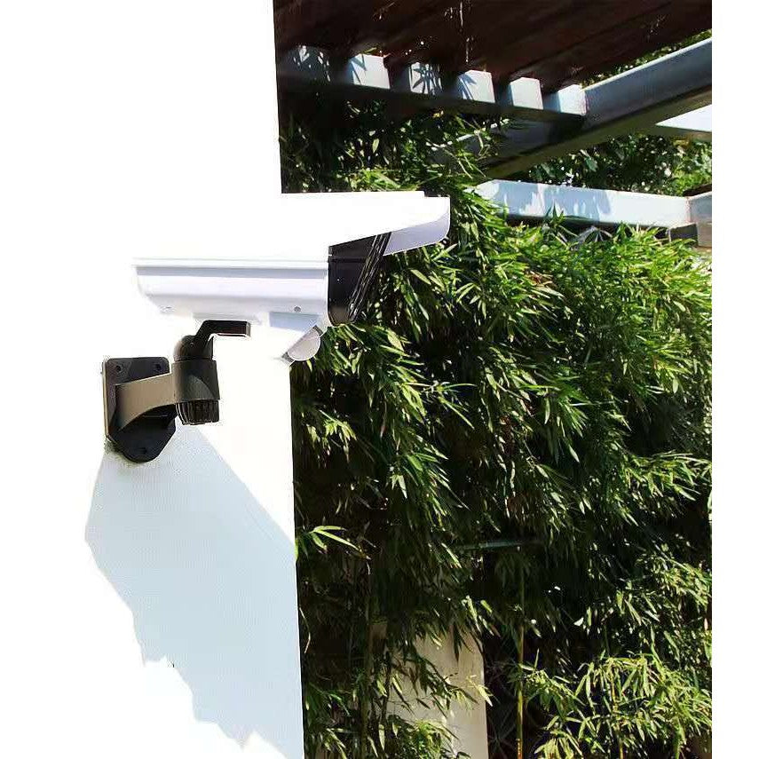 Camera Supraveghere Falsa Cu Incarcare Solara, Proiector 77 LED-uri, Senzor Miscare Si Telecomanda, Rezistenta Apa, 3 Moduri Iluminare, Alb-Negru