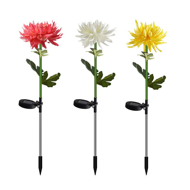 Lampa Solara LED Tip Crizantema pentru Gradina, Senzor de Lumina si Protectie IP65, Plastic, 80 cm, Multicolor