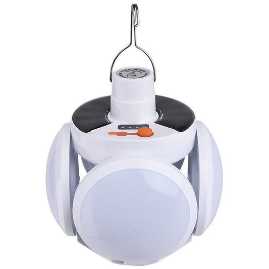 Lampa Solara LED Pliabila, Lanterna Camping Portabila cu Agatatoare, 5 Moduri Iluminare, Incarcare Solara si USB, IP65, 20W, 25 LED-uri, Culoare Alb Nutural