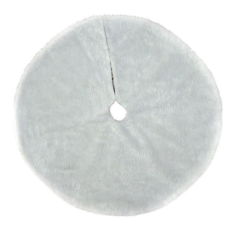 White Haipai Covor pentru Bradul de Craciun, Protectie Podea Design Minimalist, Blana Artificiala, Grosime 4 cm, Diametru 120 cm, Alb