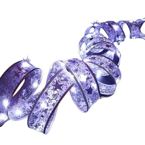 Panglică LED de Crăciun, Decorativă, Modelabilă cu Sârmă de Cupru, 200 LED-uri, Alimentare 3 Baterii AAA, 20 m, Aurie, Lumină Alb Rece