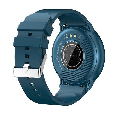 Smartwatch Fippy ZL02D, Bratara Fitness cu Monitorizare Ritm Cardiac si Oxigen, Ecran Touch 1.28 Inch, Bluetooth 5.0, Rezistenta Apa IP67, Carcasa Aluminiu si Curea Silicon, Albastru Inchis