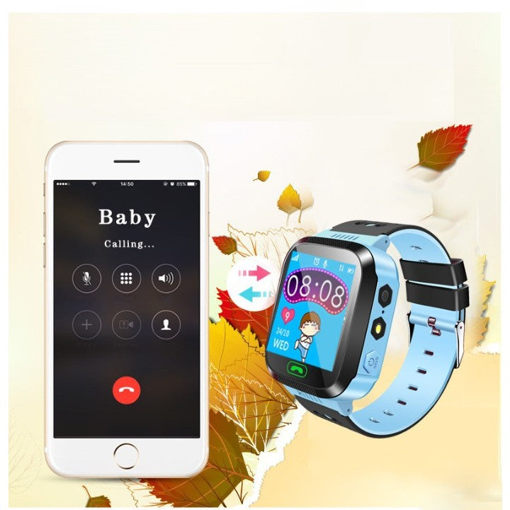 Ceas Smartwatch Pentru Copii Q528, Functie Telefon, Localizare LBS si GPS, Buton SOS, Monitorizare Spion, Camera Foto, Lanterna, Touchscreen Color, Albastru
