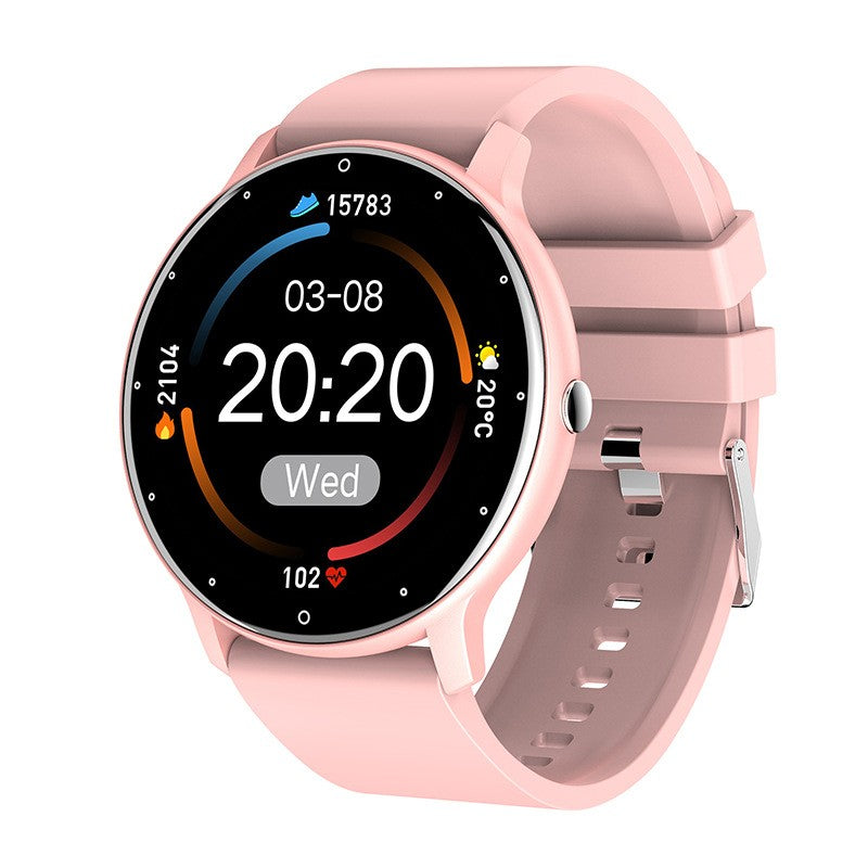 Fippy Ceas Smartwatch si Bratara Fitness ZL02D, Monitorizare Ritm Cardiac si Oxigen, Notificari Apel, Ecran Touch HD 1.28 Inch, IP67, Bluetooth 5.0, Curea Silicon, Compatibil Android si iOS, Roz