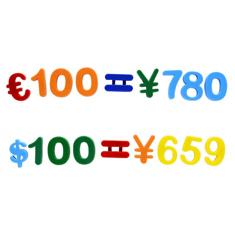 Set 37 Cifre si Simboluri Magnetice, Joc Educativ pentru Matematica si Frigider, Plastic, Multicolor, 37 Piese, +3 Ani, 13 x 18 x 14 cm