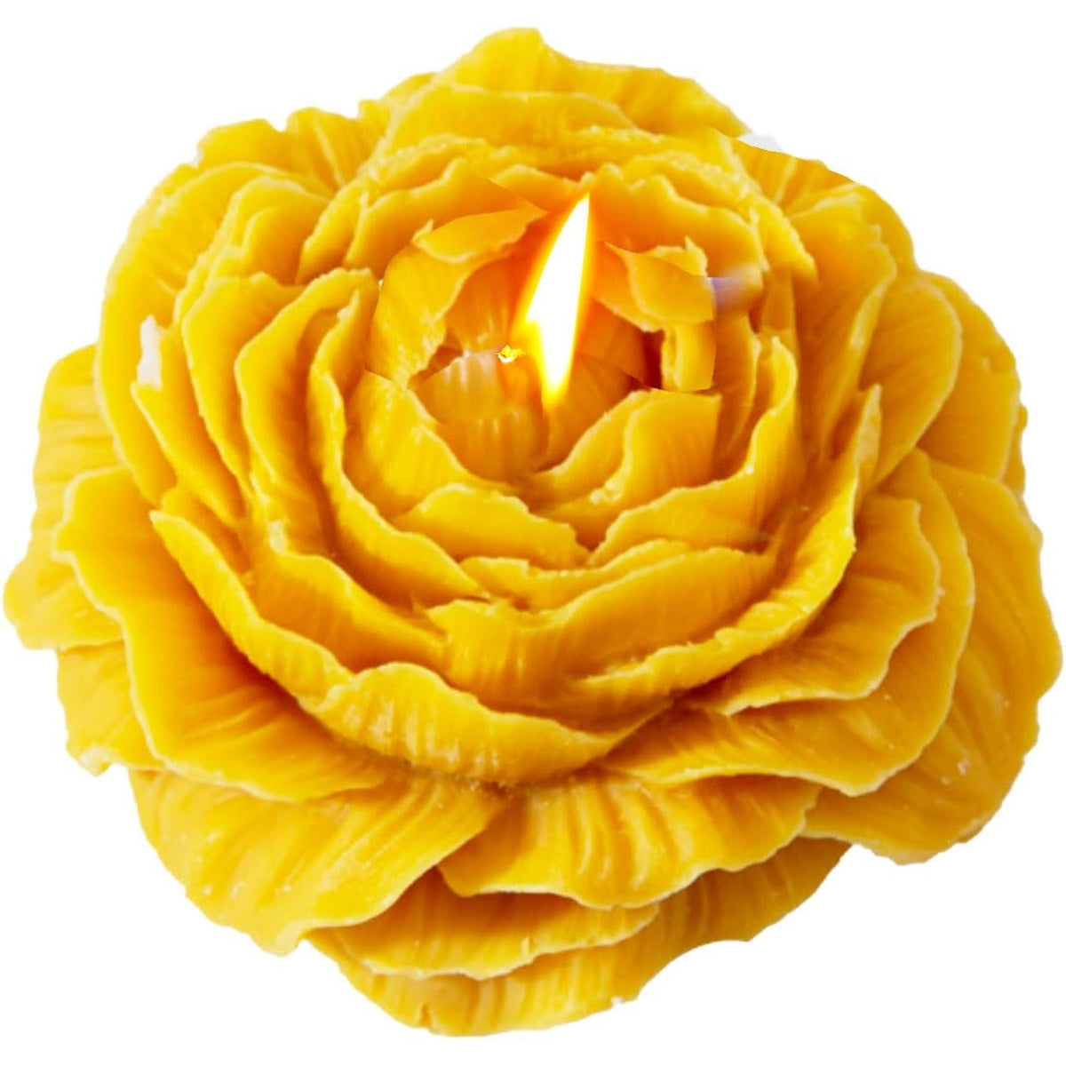 Lumânare Parfumată Decorativă, Model Trandafir, Timp Ardere 10 Ore, Ceară Mixtă, Parfum de Citrice, Portocaliu, 70 g, 7.5 x 3.5 cm