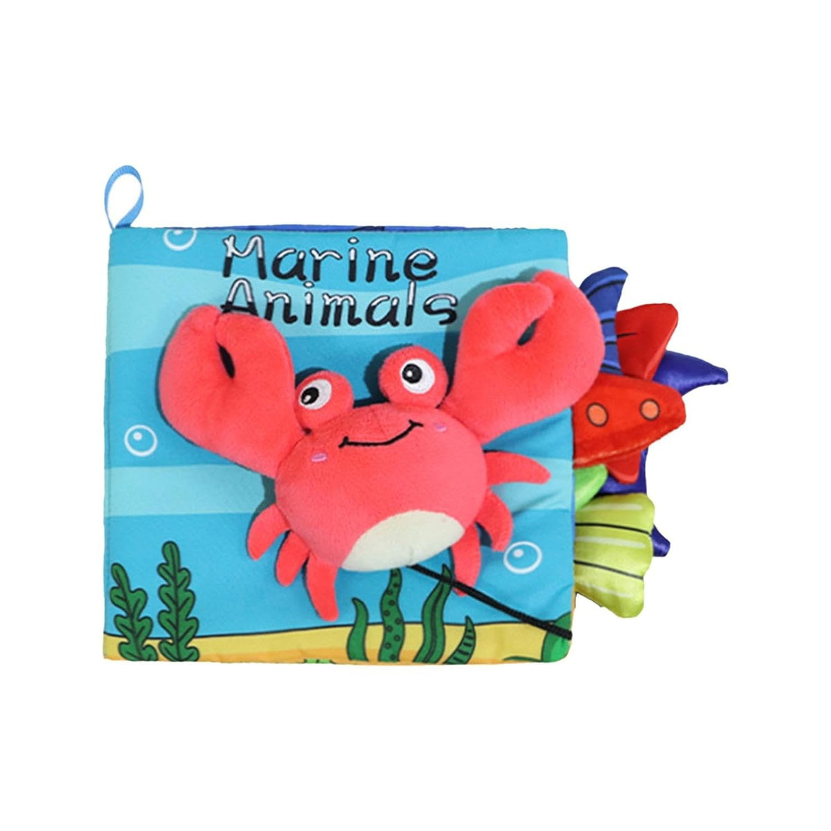 Carte Senzoriala pentru Bebeluși, Animăluțe 3D cu Sunete și Foșnete, Material Textil Lavabil, Model Crab, 0-3 Ani, 15x16x4 cm, Multicolor