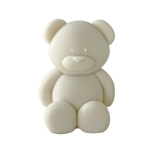 Lumanare Parfumata pentru Aromaterapie, Design Figurina Ursulet, Obiect Decorativ Interior, Ceara de Calitate, Alb, 5.5x3.6x4 cm