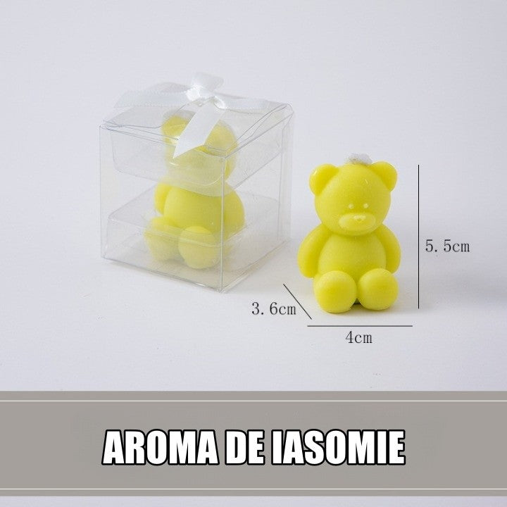 Berbis, Lumânare Parfumată Ursuleț, Aromă Iasomie, Ceară Galbenă, 5.5x3.6x4 cm