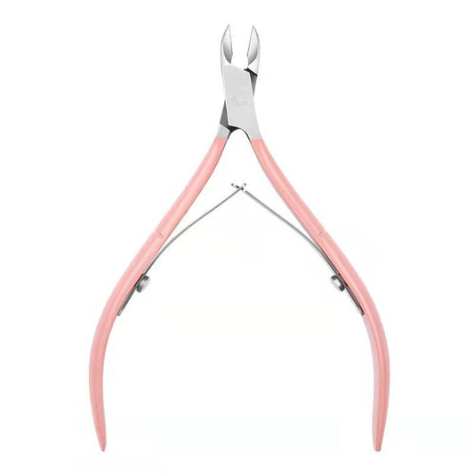 Clește pentru Unghii și Cuticule, Profesional, Design Ergonomic cu Protecție Vârf, Oțel Inoxidabil, 17 x 7 x 2 cm, Auriu/Roz