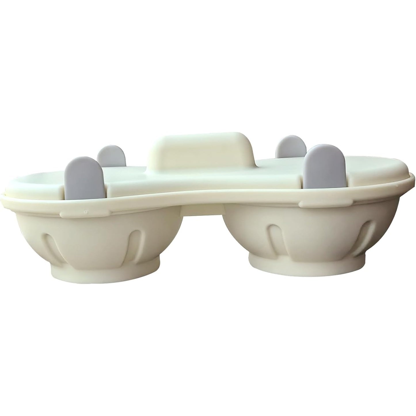 Aparat Pentru Gătit Ouă La Microunde, Recipient Cu 2 Compartimente Pentru Ouă Poșate, Plastic PP Rezistent La Căldură, 22 x 11.8 x 8 cm, Gri