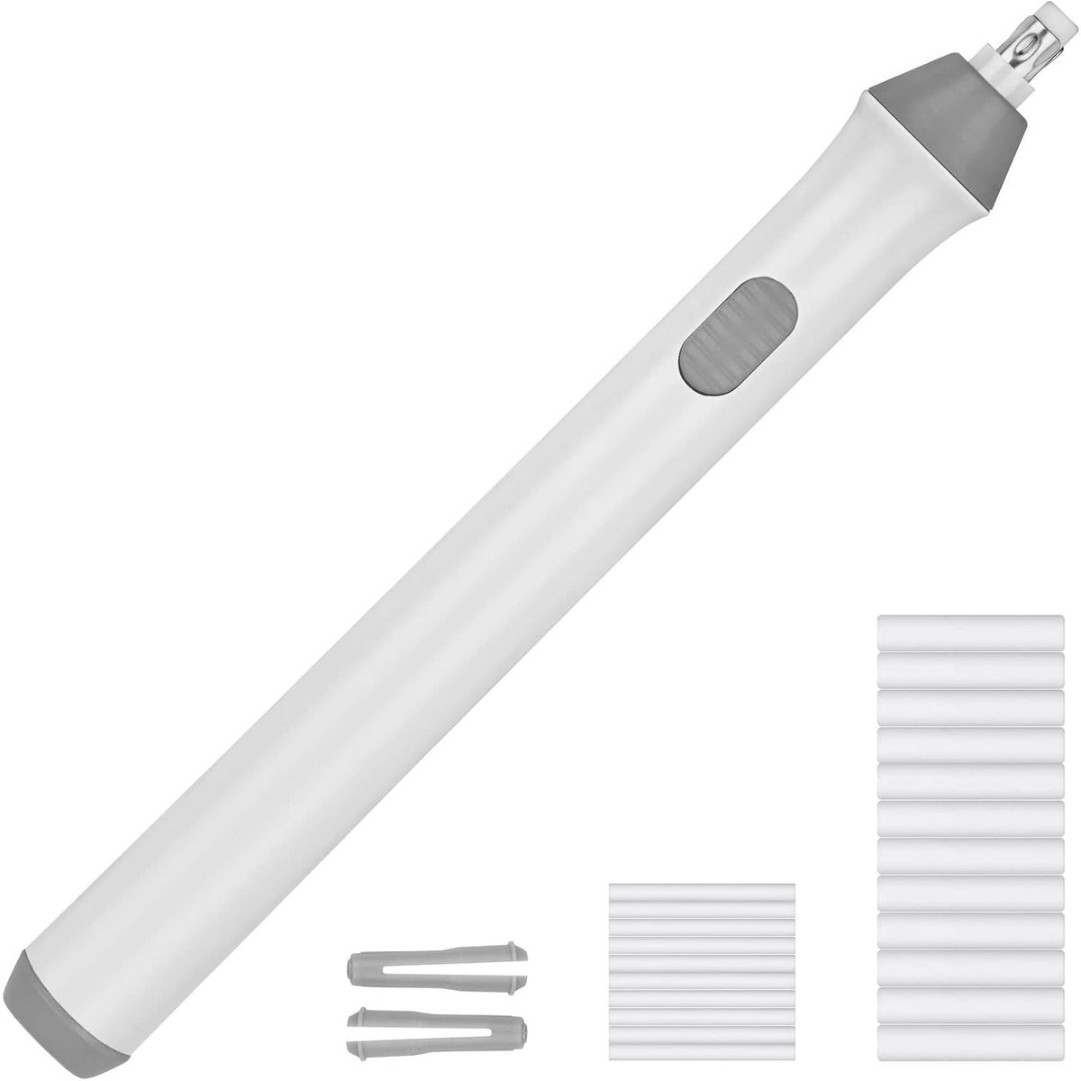 Radieră Electrică pentru Schițe și Artă, Set Profesional cu 20 Rezerve, Grosime Varf 3 mm și 5 mm, Design Ergonomic, ABS, Alb