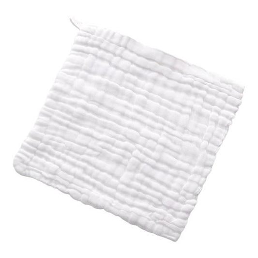 Prosop Absorbant Bebelusi, Tifon din Bumbac 100% cu 6 Straturi, Laveta Moale pentru Fata si Baitza, 30 x 30 cm, Alb