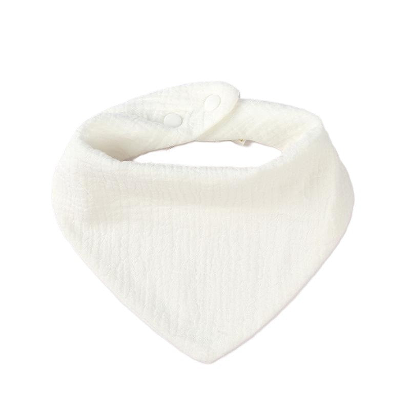 Baveta Triunghiulara pentru Bebelusi, Esarfa Protectie Rezistenta la Apa, Bumbac 100% Respirabil, Inchidere cu Capse Reglabile, 0-12 Luni, 33x32 cm, Alb