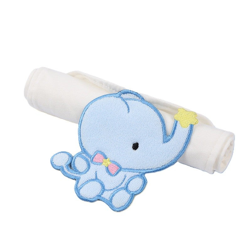 Prosop Absorbant pentru Bebelusi, Protectie Transpiratie cu 3 Straturi, Bumbac 100% Tip Tifon, Model Dinozaur, 19x28 cm, Alb