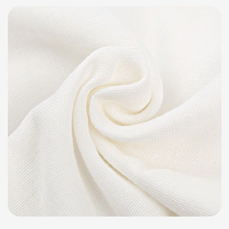 Prosop Absorbant pentru Bebelusi, Protectie Spate Impotriva Transpiratiei, 3 Straturi din Bumbac 100%, Model Animat Dinozaur, Alb, 19x28 cm