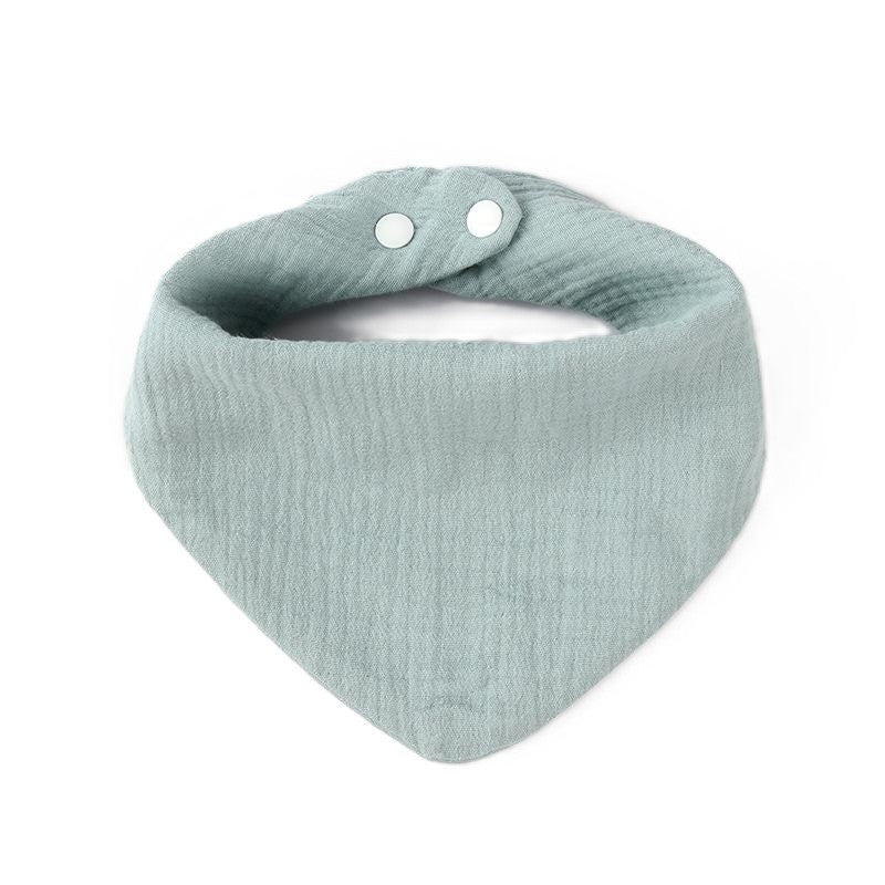 Baveta Triunghiulara pentru Bebelusi, Protectie Impermeabila si Inchidere cu Capse, Bumbac 100%, 0-12 Luni, 33x32 cm, Albastru