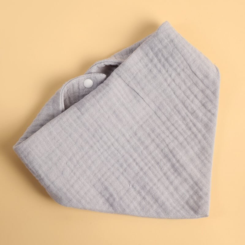 Baveta Triunghiulara pentru Bebelusi, Protectie Impermeabila si Inchidere cu Capse, Bumbac 100%, 0-12 Luni, 33x32 cm, Albastru