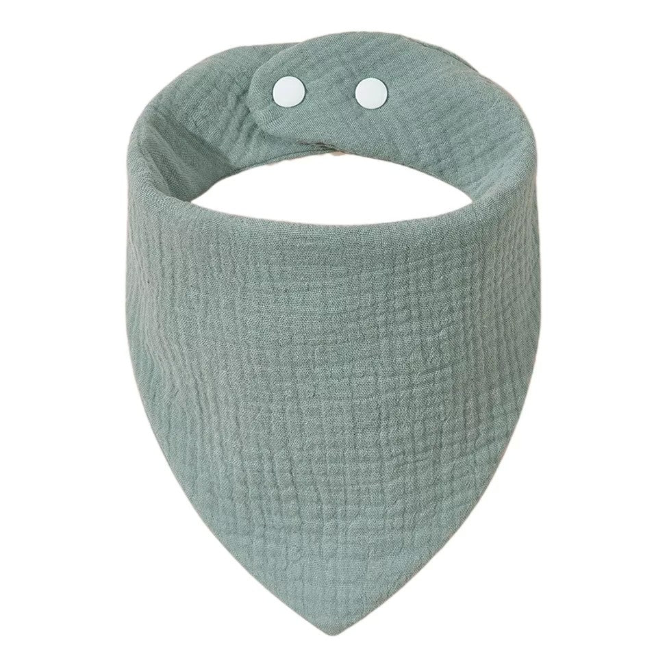 Baveta Triunghiulara pentru Bebelusi, Protectie Impermeabila si Inchidere cu Capse, Bumbac 100%, 0-12 Luni, 33x32 cm, Albastru