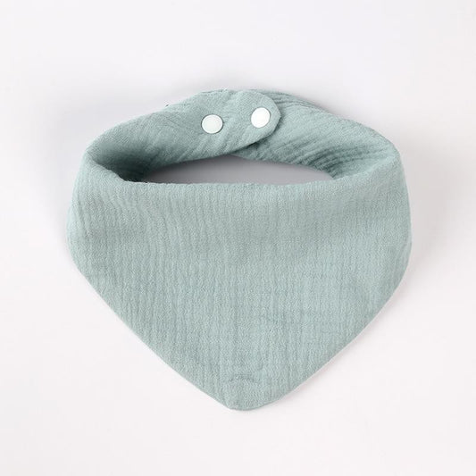 Baveta Triunghiulara pentru Bebelusi, Protectie Impermeabila si Inchidere cu Capse, Bumbac 100%, 0-12 Luni, 33x32 cm, Albastru